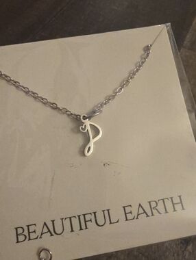 Silver Letter P Heart Necklace - Beautiful Earth
